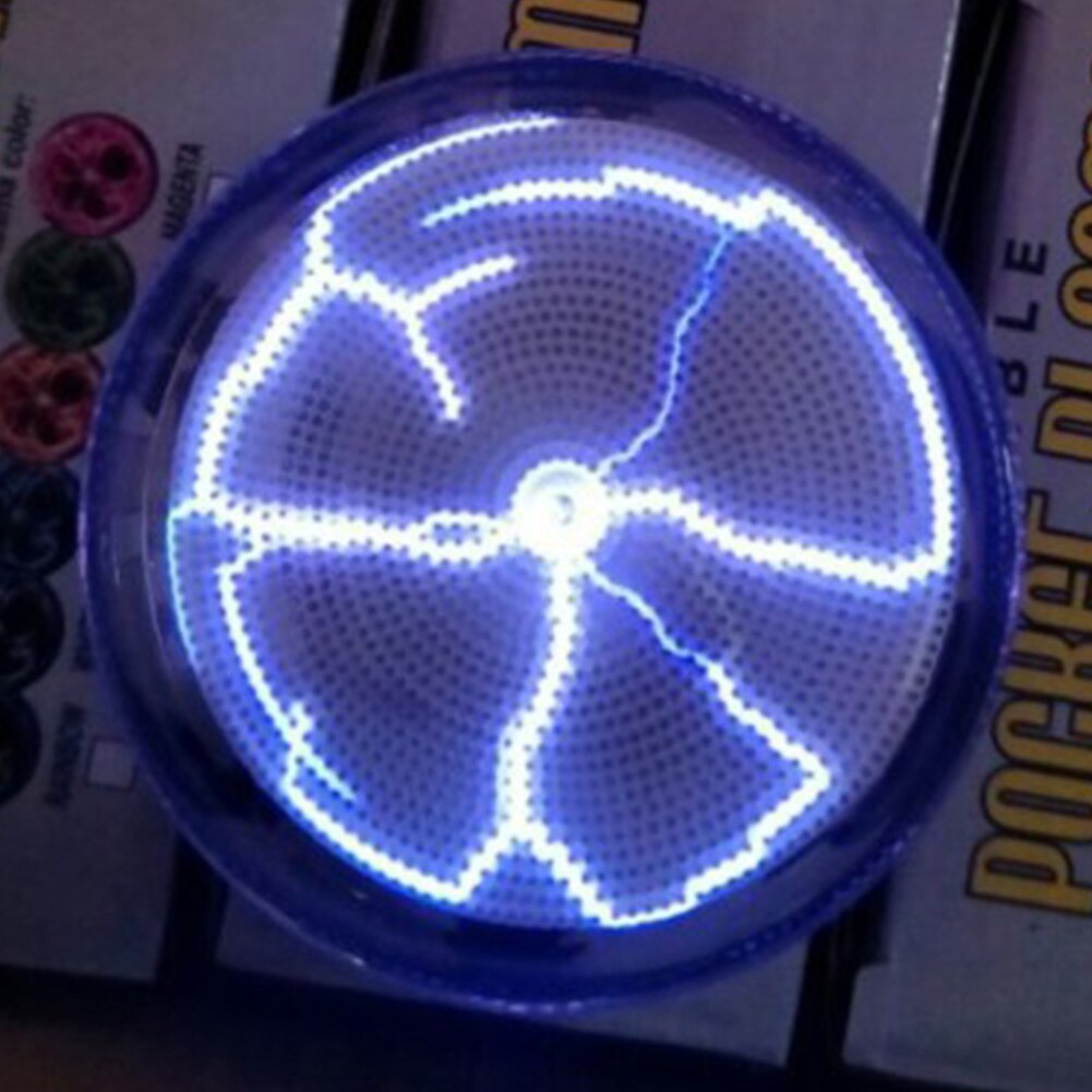 Fancy Colourful Led Light 2.5 Inches Battery Powered Glass Sensor Mini Pocket Plasma Lighting Plate Disk Disco Party Club Decor: White