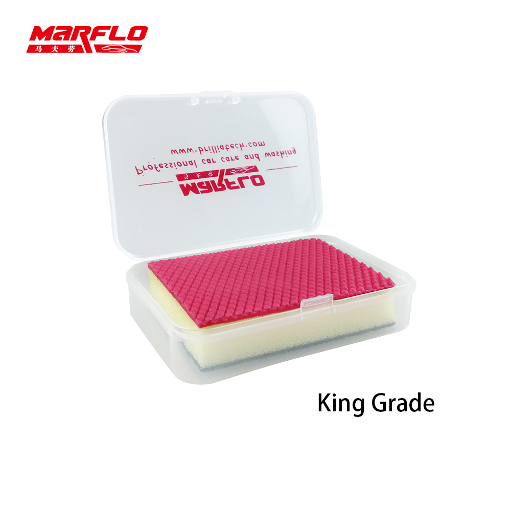 MARFLO Auto Care Car Wash Magic Clay Bar Block Pad Speedy Surafce Sponge Detailing Polisher Automotive Erase Made By Brilliatech: Red
