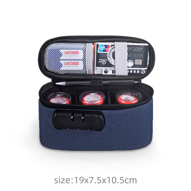 Multi-Purpose Document Storage Briefcase Business Trip Portable Official Seal File Organize Bag Travel Certificates Handbag Item: C-Navy