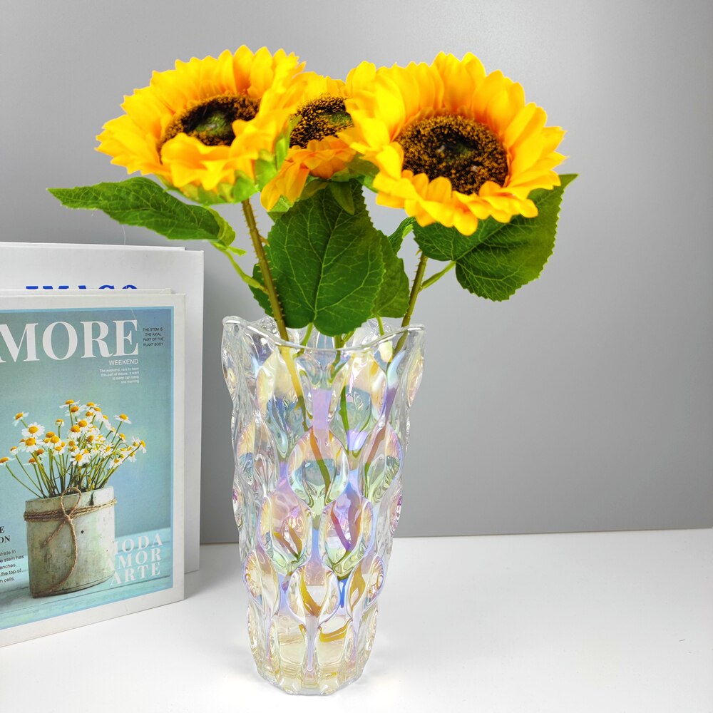 Bohemian Stijl Glazen Vaas 24.5Cm Grote Kristallen Vazen Voor Bloemstuk Voor Thuis Woonkamer Badkamer Keuken Tafelblad Decor