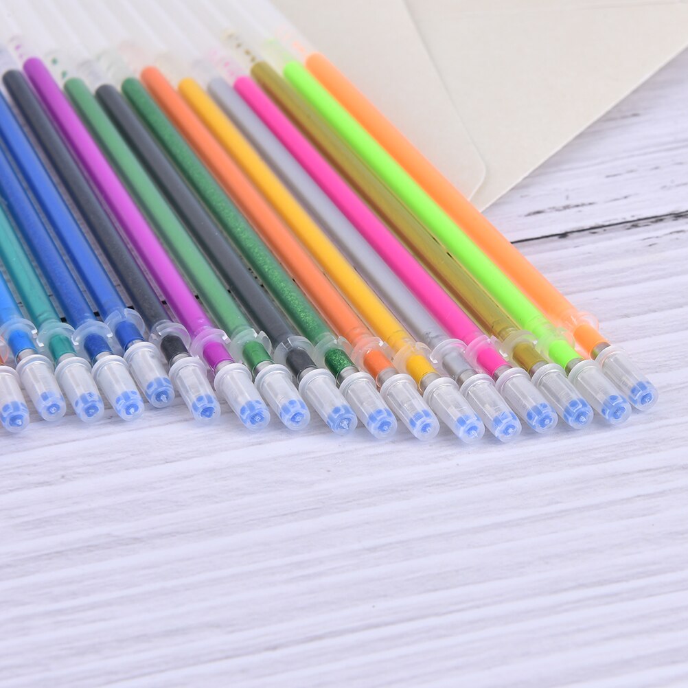36Pcs 36Colors A SET Flash Gel Pen Highlighter Refill Color Full Shinning Refills Painting Pen Refills School Student
