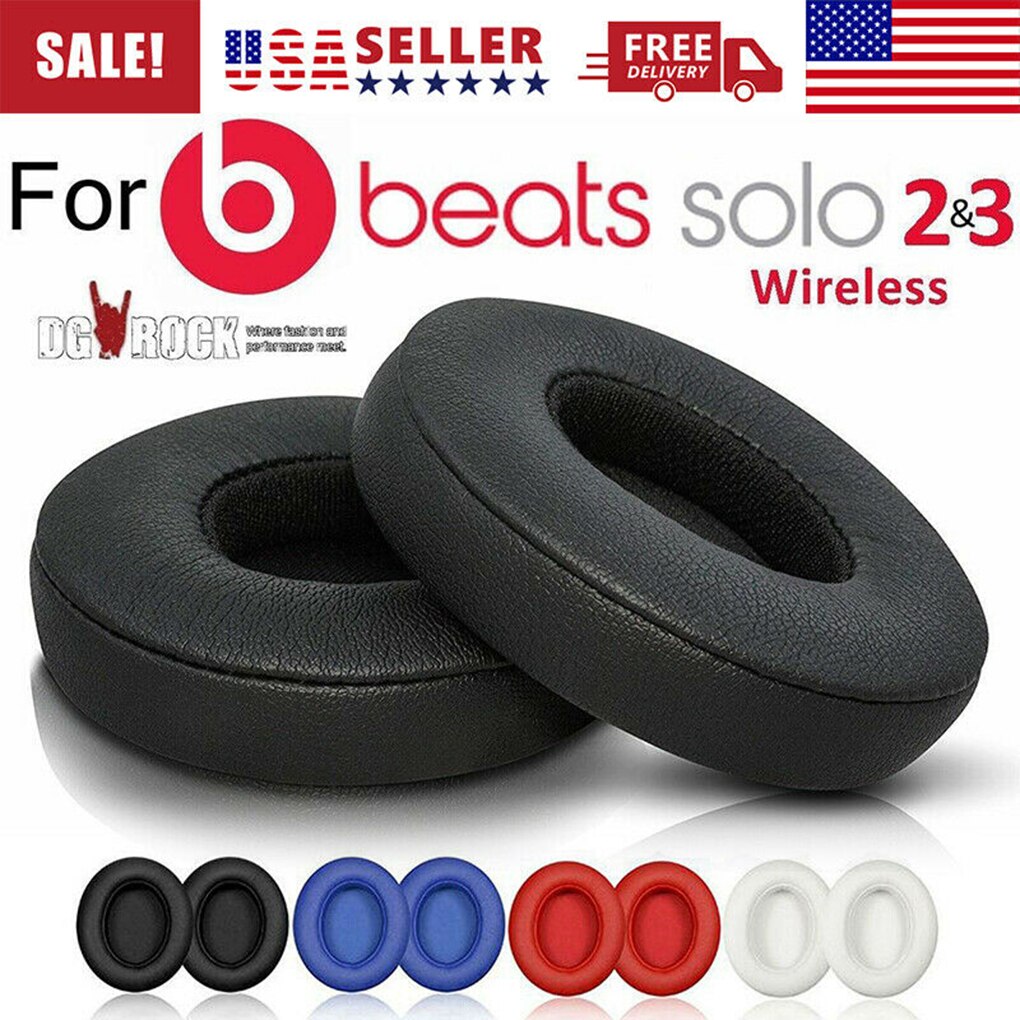 Proteinlæder memory foam ørepuder erstatning for beats solo 2/3 hovedtelefon ørepude bluetooth type kablet/bluetooth version