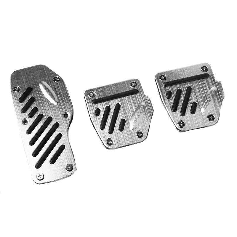 Set Voet Pedalen Handgeschakelde Universele Zilver Zwart Zilver + Zwart 3Pcs Auto Gaspedaal Cover