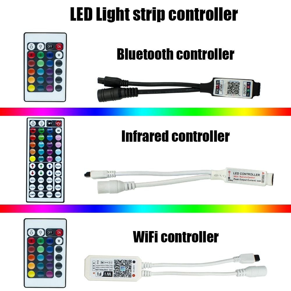Led Light Strip Controller 44 Toetsen 24 Toetsen Led Ir Bluetooth Wifi Rgb Remote Dimmer Controller Voor Smd 3528 5050 led Verlichting