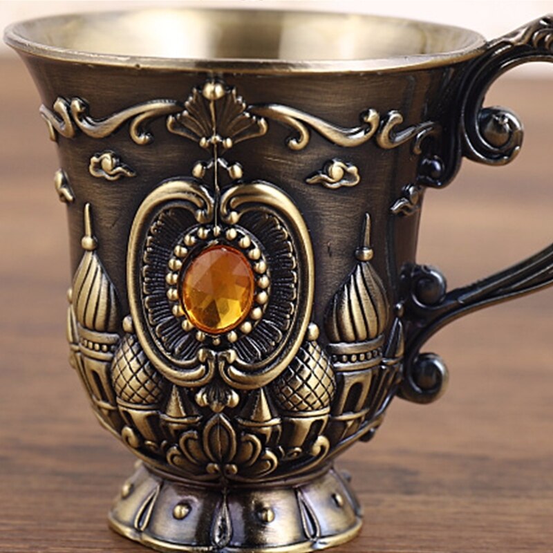 Mini Spirits Wine Glasses Cup 30ml Retro Embossed Rose Castle Drinking Cups