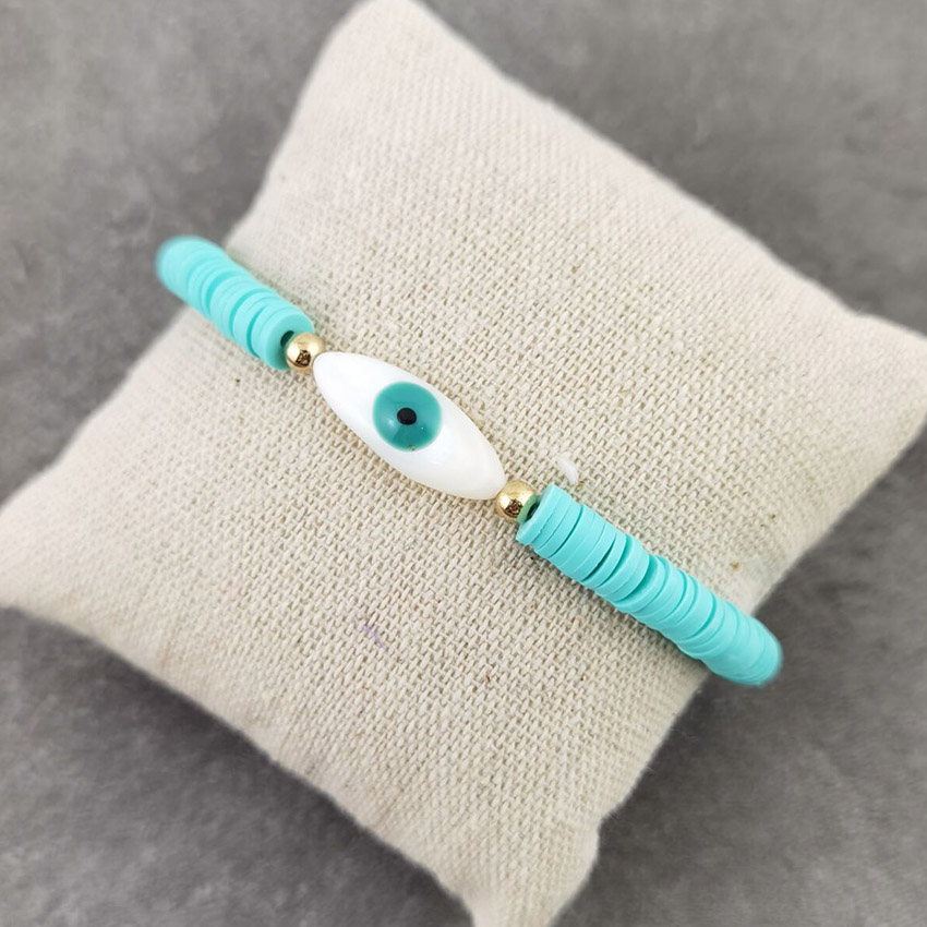 Ga Naar Het Strand Voor Zomer Armbanden Voor Vrouwen Kleurrijke Polymeer Klei Kralen Armband Eye Shell Armbanden