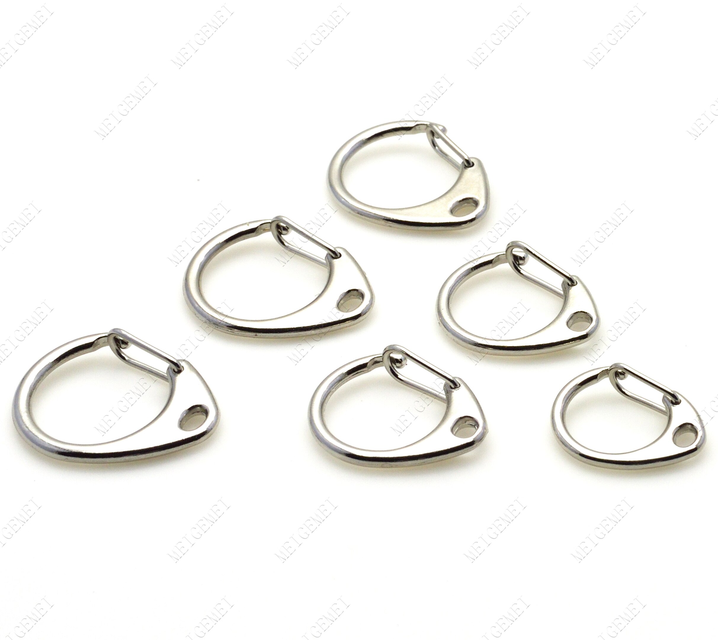 3 stk nøgleringe metal krog nøglering split ring diy gør tilbehør sølv