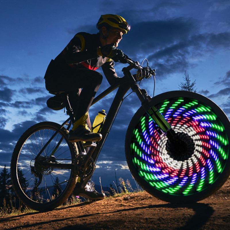Luces de radios para bicicletas 64LED luces de rueda de bicicleta luz de neumático de bicicleta con 30 Uds cambios patrones luces de llanta de bicicleta