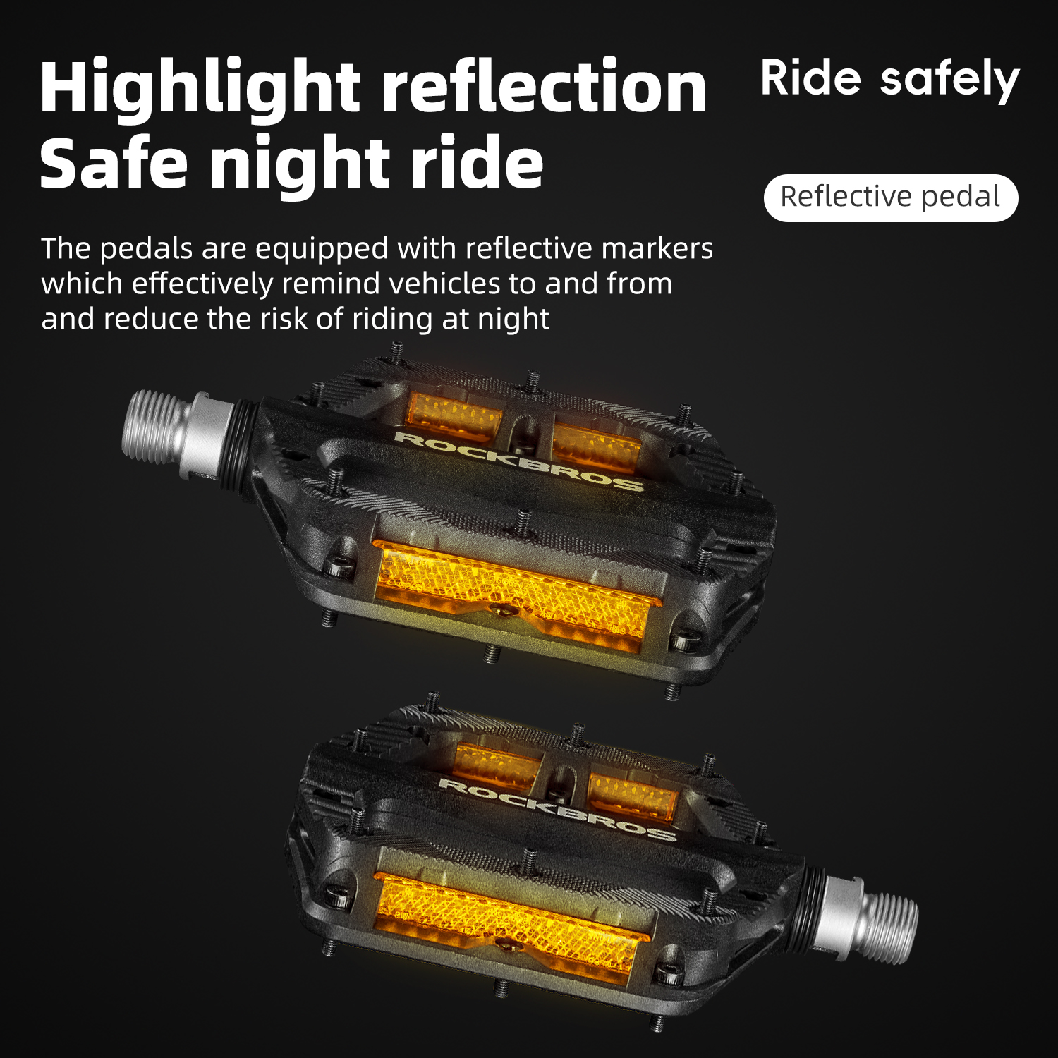 ROCKBROS pédales de vélo en Nylon pédales de vélo légères et durables pédales de vélo à roulement scellé pédales antidérapantes
