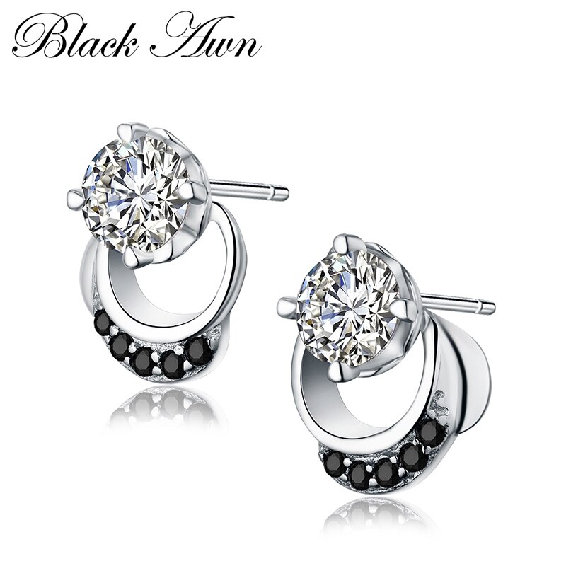 Schwarz Granne Neue Nette Echtem 925 Sterling Silber Schmuck Hochzeit Zucht Ohrringe für Frauen Weibliche Ohrring TT096