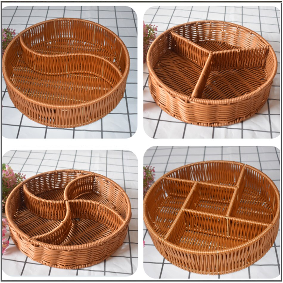 PE imitation rattan basket snack split basket bread basket supermarket display basket fruit and vegetable candy storage basket