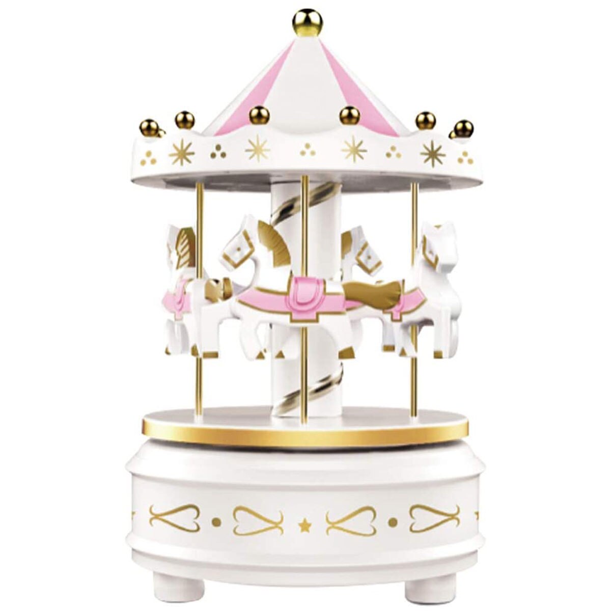 Carrousel Muziekdoos Met Licht Merry-Go-Round Muziek Dozen Geometrische Muziek Babykamer Decoratie Kerst Bruiloft Verjaardag: WHITE