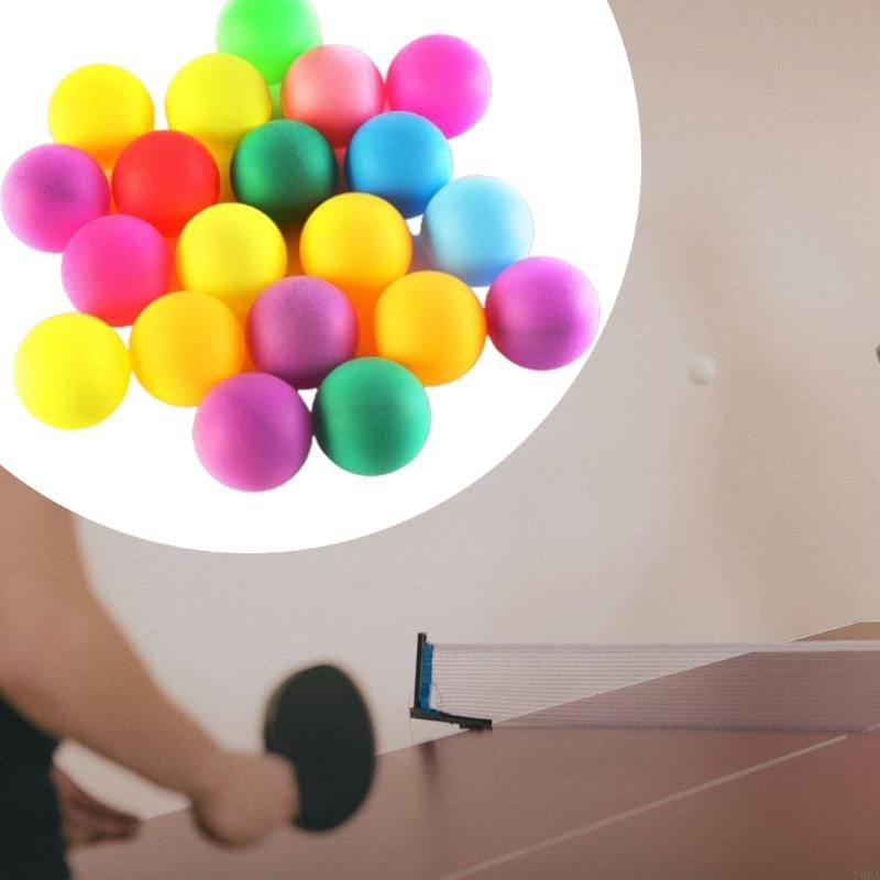 P0RA 50pcs Farbige Pingpong -Ball -Unterhaltungstisch Tennisball Waschbarer Spielball