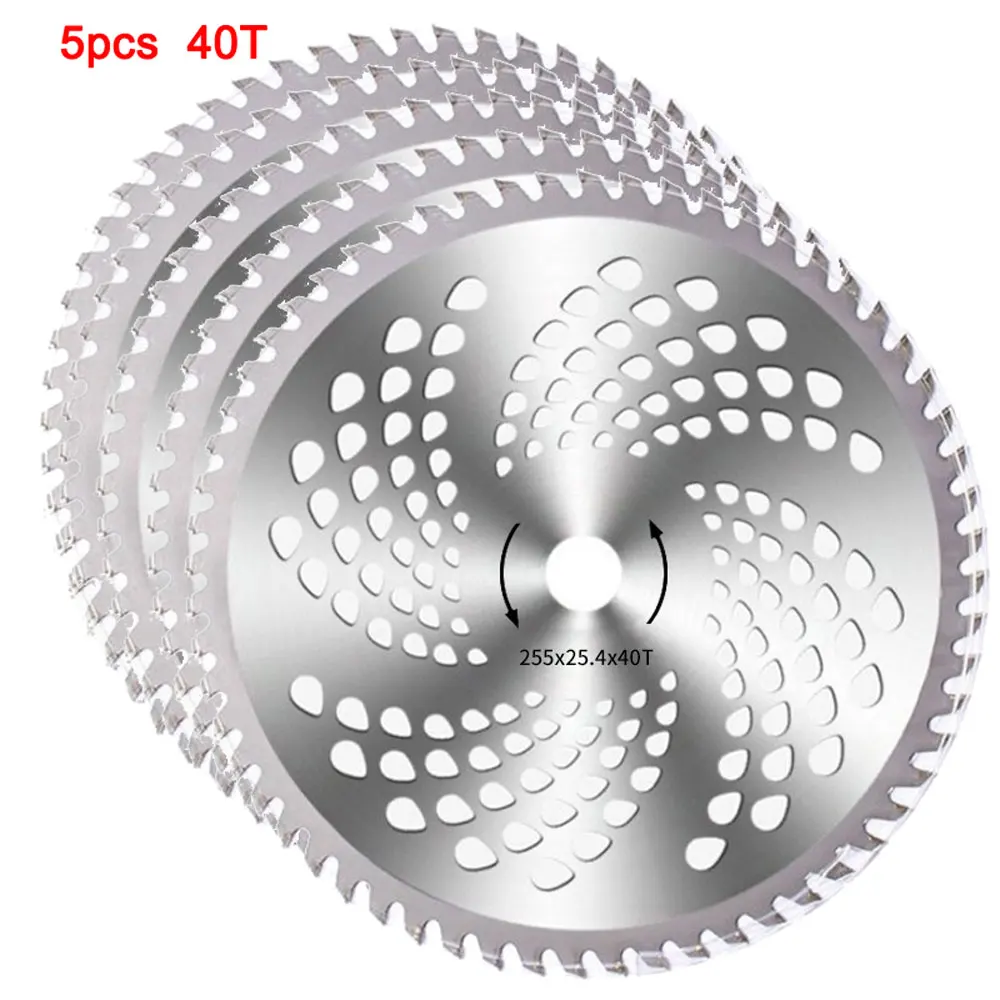 40T/60T/80T 10 Inch Carbide Tipped Alloy Brush Cutter Saw Blade Lawn Mower Grass Trimmer Garden Tool Replacement Cutting Disc: WHITE