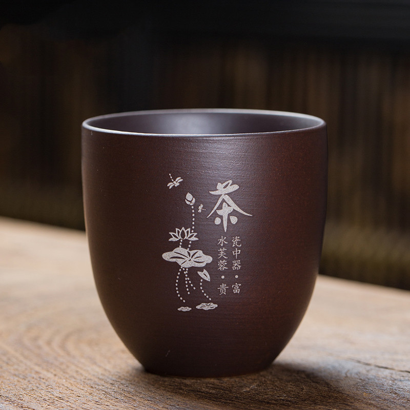 Yixing – tasse à thé en argile violette, tasse à café Oolong, thé fait à la main, Boutique, tasse à thé Master, portable, unique: C -- 6X6.4CM  110ml