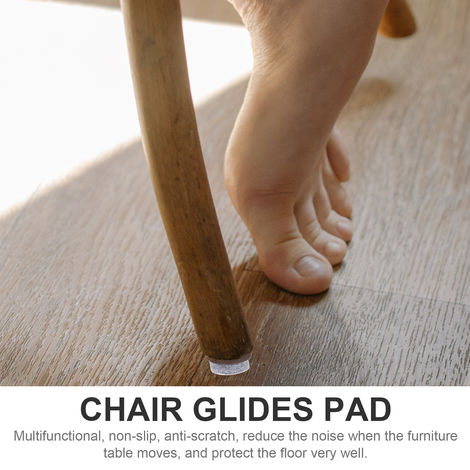 50 Uds. Almohadillas protectoras de fieltro atornilladas, deslizadores para sillas, muebles Abs para suelos de madera dura