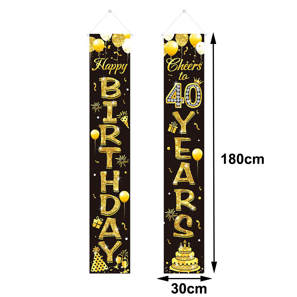 Decoraciones para de cumpleaños de 40 años, pancarta de papel para feliz 40 cumpleaños, globos de látex de 12 pulgadas, suministros colgantes para de 40 cumpleaños