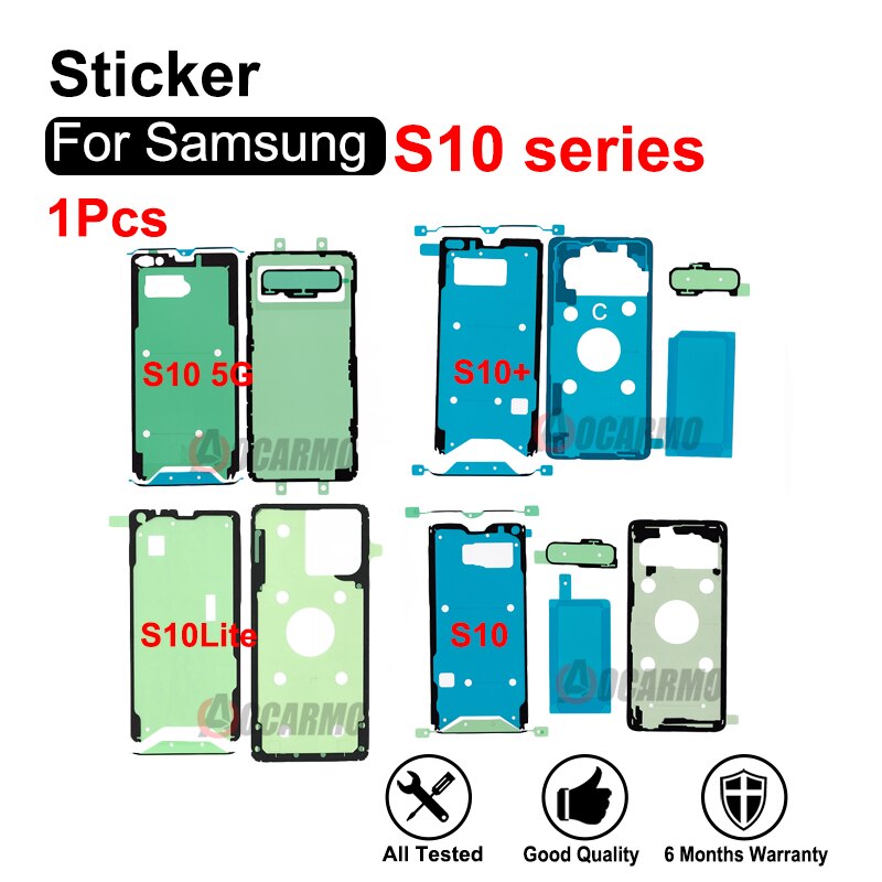 Pełny zestaw naklejek do Samsung Galaxy S10 Lite Plus S10+S10 5G S10E Przedni ekran LCD i tylna bateria Klej samoprzylepny Wymiana