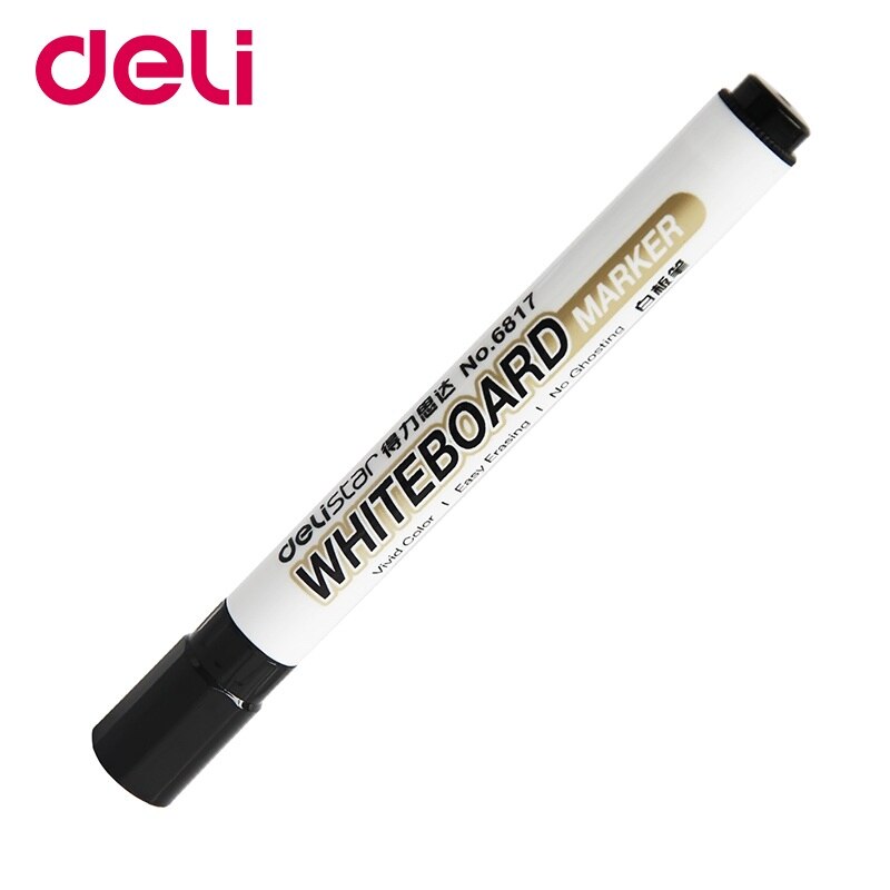 1pc Deli 2mm Easy Erase Whiteboard Marker Pen Black Blue Red Low-odor Fast Dry Markers Office School Supply Drawing Stationery