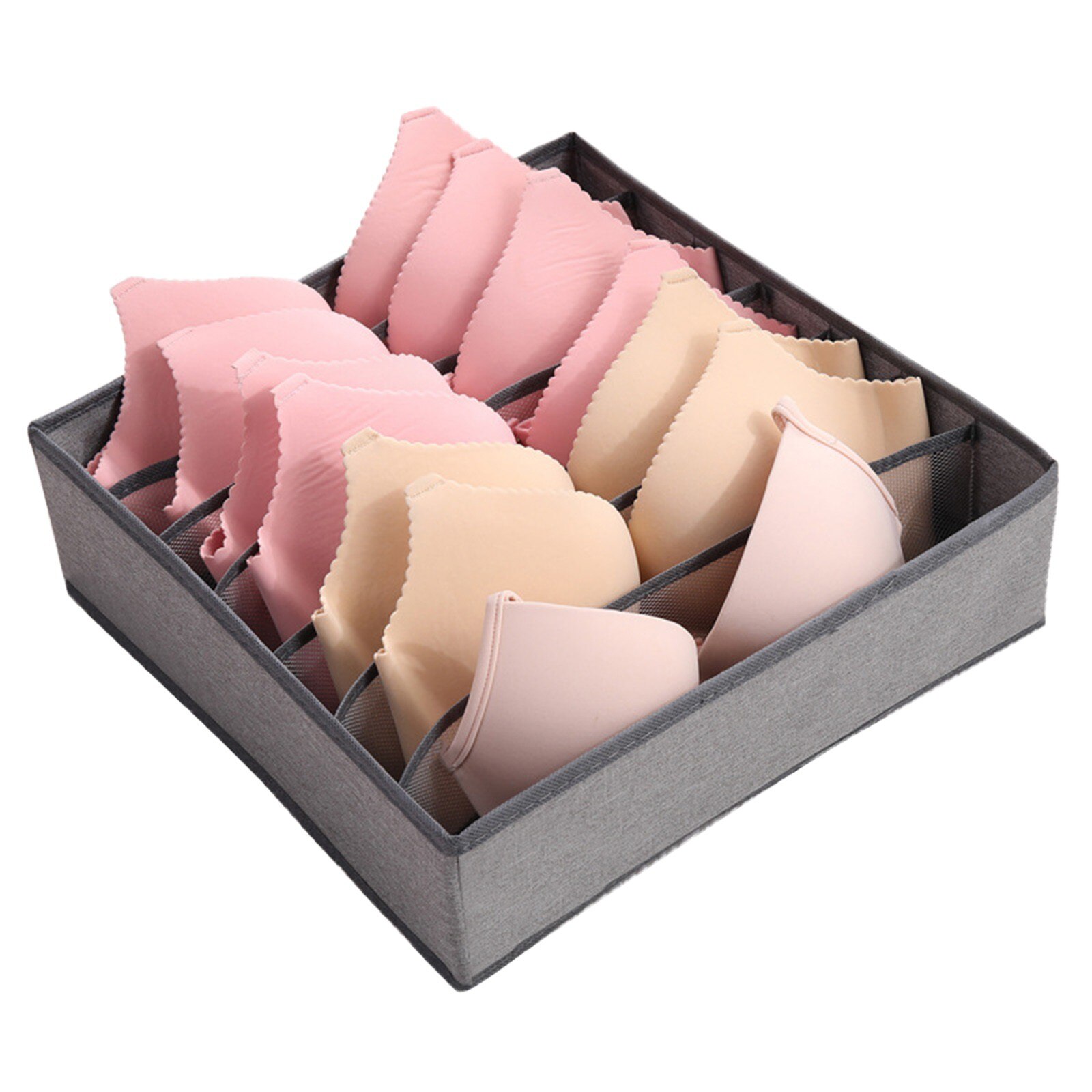Non-woven Fabric 3 Sets Collapsible Closet Cabinet Organizer Underwear Storage Box Underware Finishing Organizer органайзер: C-7 cells