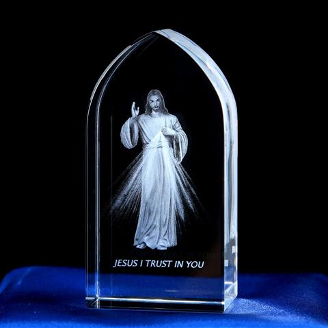 Jesus kryds krystal boligindretning kirke håndværk krystal christ mary indretning jomfru mary statuer: Mørkegrøn