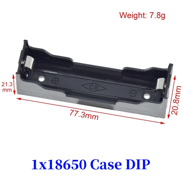 Caja de soporte de batería AA/18650 de tamaño estándar de plástico negro con cable de plomo 3,7 V/1,5 V Clip: Negro