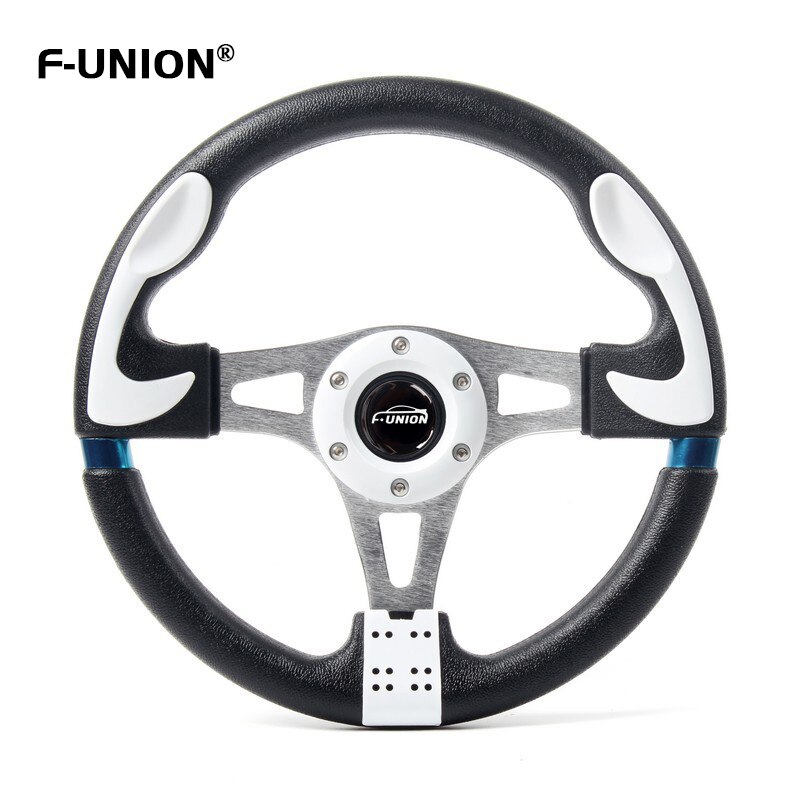 Car Accessories Sports Steering Wheel Quick Release Modified Steering Wheel 13 Inch 330mm Aluminum Moving Rudder: white