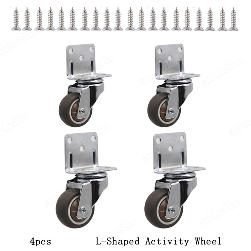 4pcs Universal Swivel Casters Heavy Duty Furniture Wheel Castor Silent Trolley Wheels for Table Chair Sofa with Safety Brake: 2 inch / WHITE