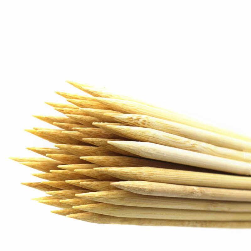 Palillos de bambú desechables para barbacoa de 90 uds, palitos de madera Natural para fruta, palitos de comida para , utensilios resistentes para barbacoa y parrilla