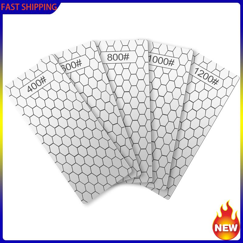 Trend-5 Pieces Diamond Sharpening Stone Set,Diamond Lapping Plate Coarse/Medium/Fine Grit Sharpener,400/600/800/1000/1200 Gr