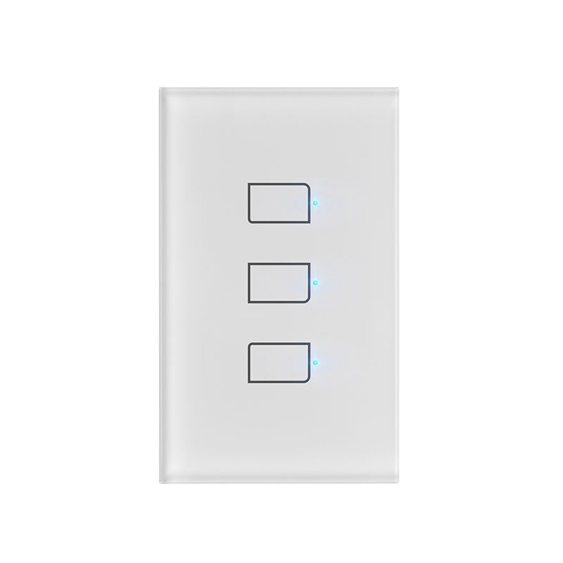 Broadlink TC3 Smart Wifi Muur Light Touch Switch 1/2/3Gang Afstandsbediening Op Off Timer Geen neutrale Nodig Alexa Voice: TC3 US 3gang