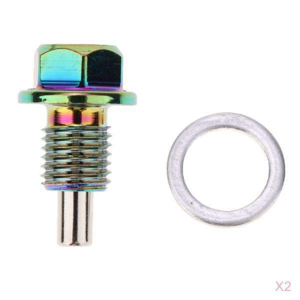 MagiDeal 2 x Engine Oil Pan Drain Plug Bolt Oil Drain Plug Nut Screw
