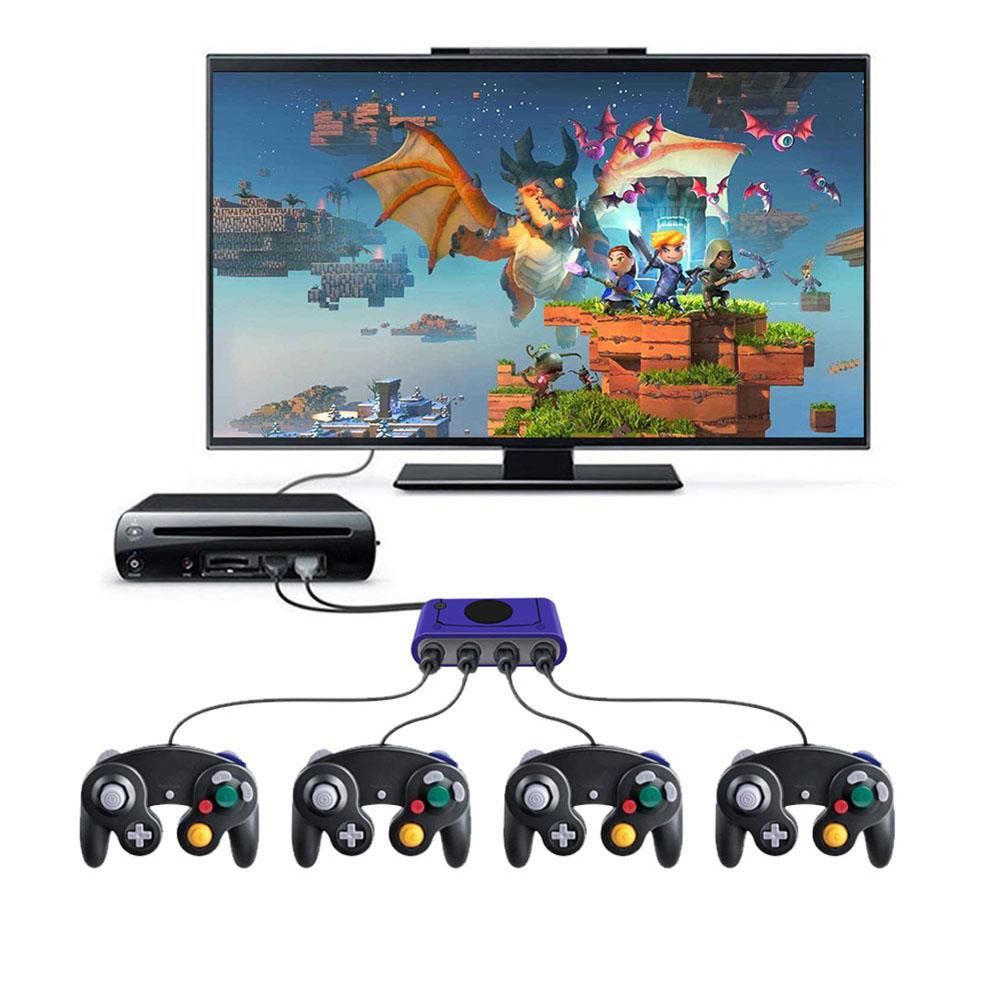 Paars Gamecube Schakelaar Controller Adapter met USB Plug voor Switch PC en WII U # CW