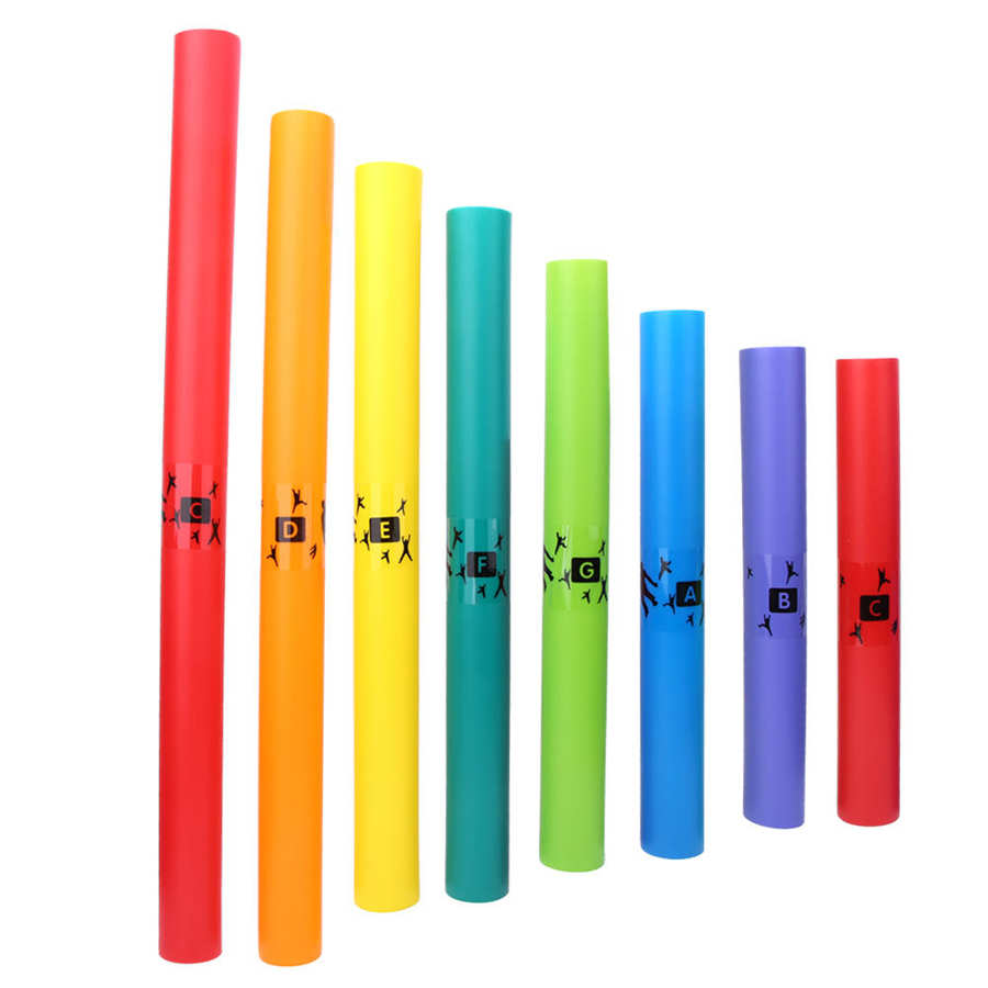 Orff Geluid Buis 8 Stuks Orff Percussie Instrument Plastic Geluid Buis Kleurrijke Octaaf Buis Kit Musical Speelgoed Voor