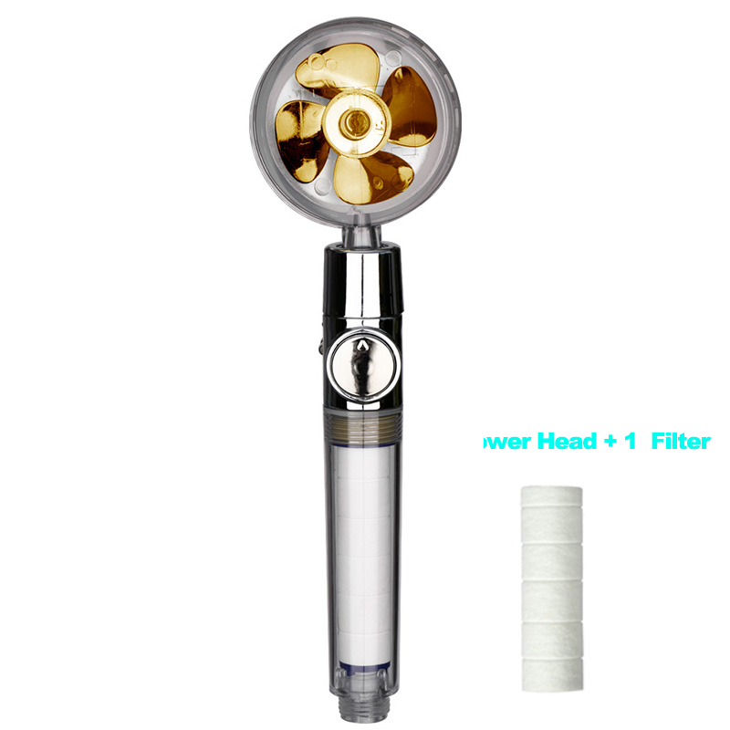 Fun Showerhead Propeller Driven Handheld High Pressure Water Saving Premium Turbocharged for Bathroom Showe Head: A