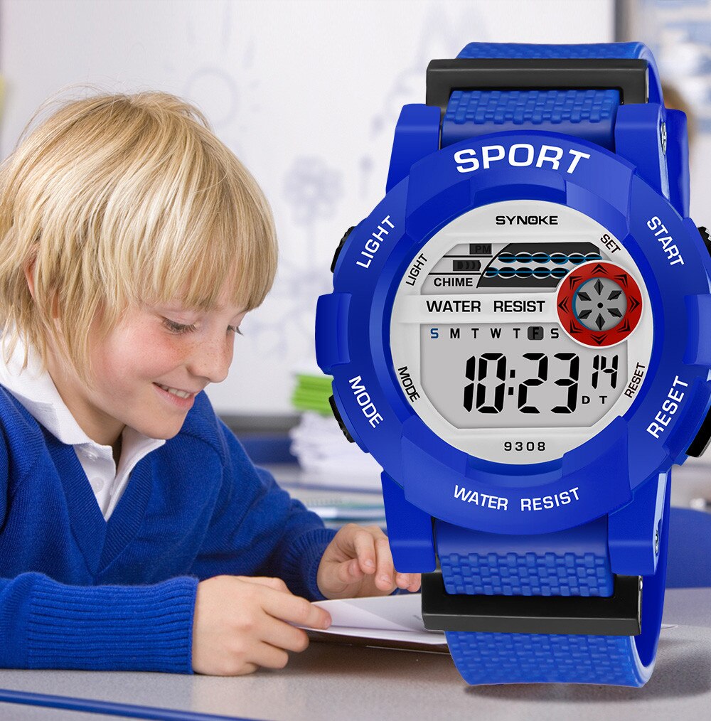 Kinderen Horloges Led Digitale Multifunctionele Waterdichte Horloges Outdoor Sport Horloges Voor Kinderen Jongen Meisjes