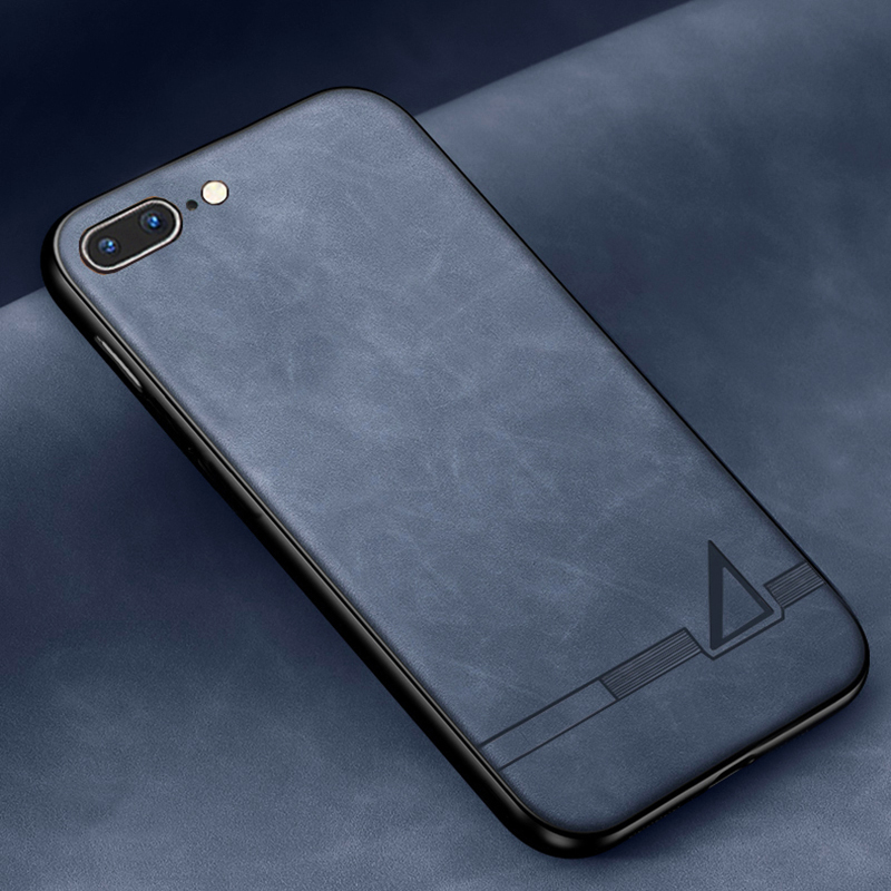 Étui en cuir souple Simple pour Apple Iphone 6 6S 7 8 Plus étui en Silicone souple TPU pour Apple Iphone se 6 6s 7 8 Plus étui: Microfibre / Bleu