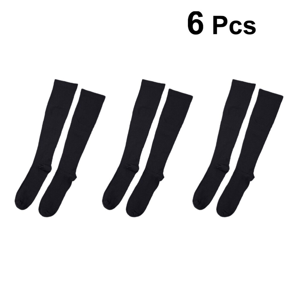 3 Paare Sport Strümpfe Unterstützung Ärmeln Elastische Lange Socken Atmungsaktive Universal- Sport Socken (Größen/M Schwarz): S