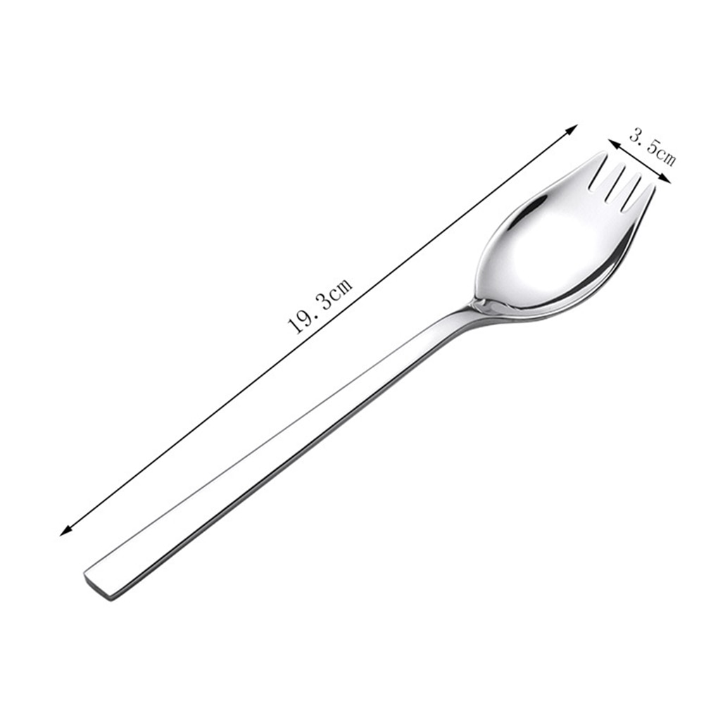 1PC Multi-Function Spoon Fork All In One Long Handle Stainless Steel Fruit Salad Spoon Tableware Home Eatting Tool Tableware