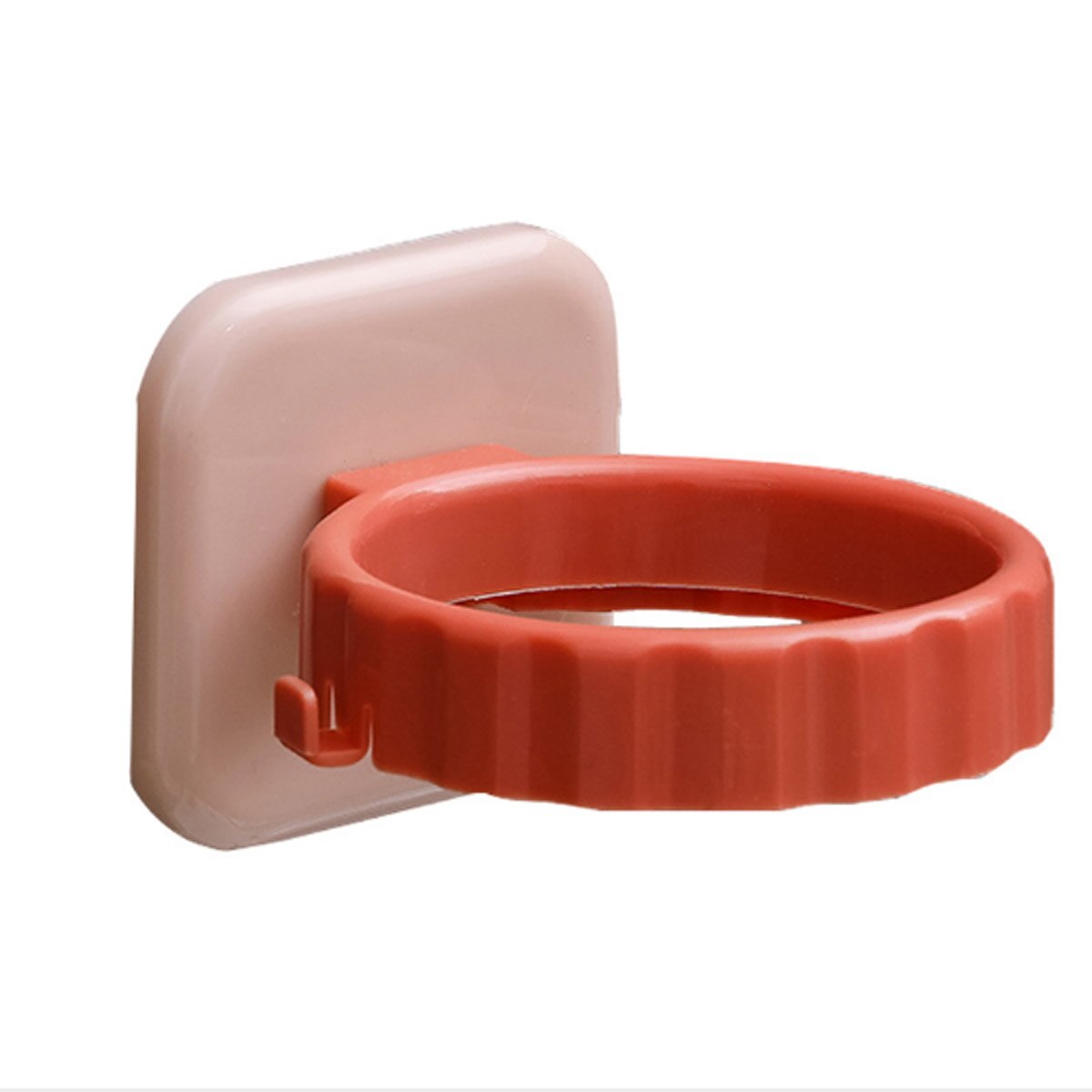 Hair Dryer Holder No Drilling Wall Mounted Bathroom Hair Blow Dryer Hanging Rack with Small Hook Clip: Red