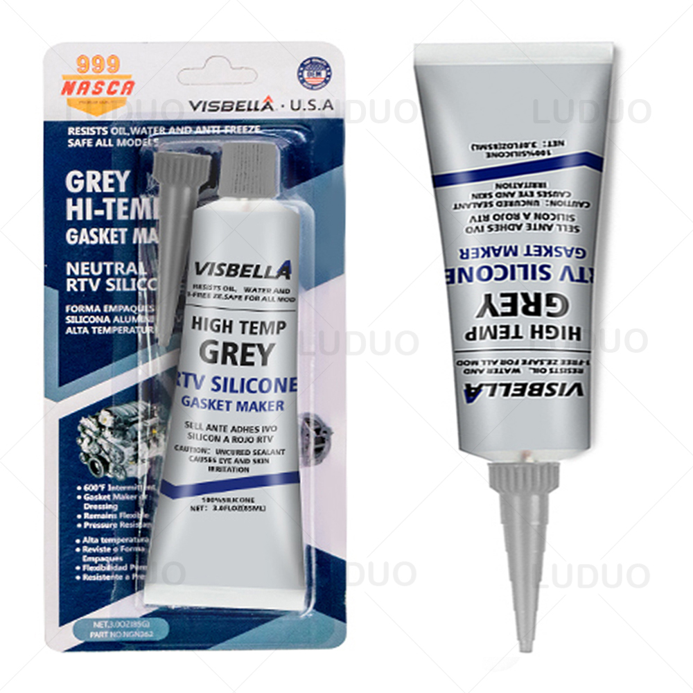 Sellador adhesivo de silicona RTV de alta temperatura, pasta fuerte súper pegamento de 85g para reparación de sellos de espacio de Motor de coche, relleno de Motor: Azul