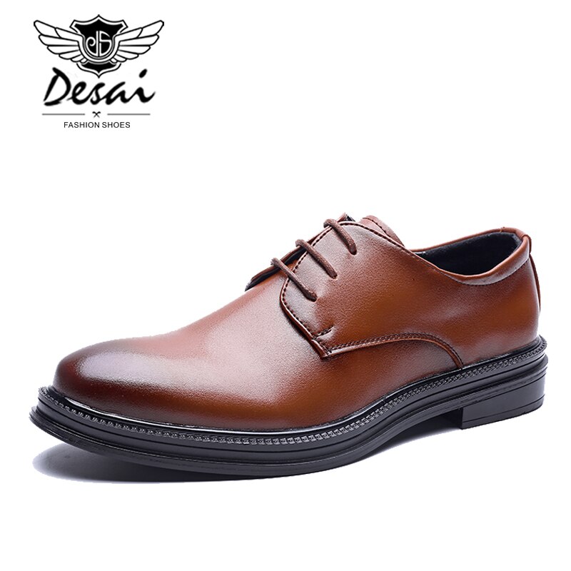 DESAI pointue hommes chaussures décontractées affaires Simple et confortable en cuir véritable chaussures homme fête robe chaussures