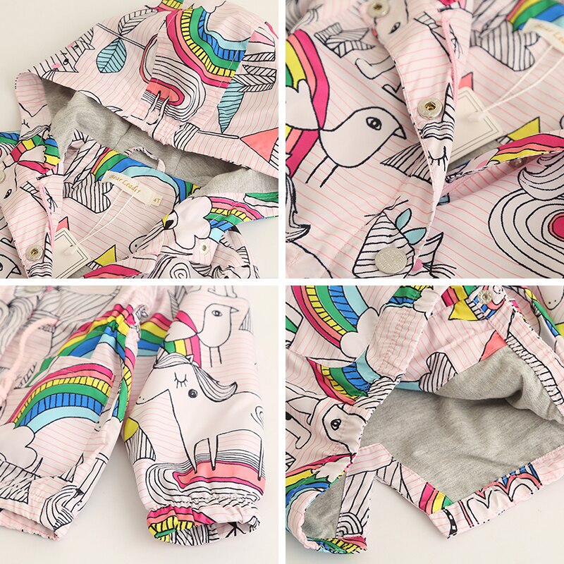 Mayfair Cabin Coats and Jackets Kids Girls Clothes Cartoon Print Outerwear Hooded For 3-7Y spring Autumn Brand Children