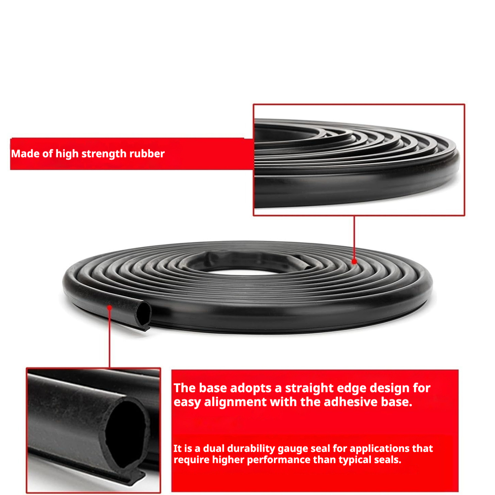 9.2 meters RV Secondary Slide-in/Slide-Out Seal Black Rubber RV Slot Weather Stripping for RV Slide-Out System Effective Seal