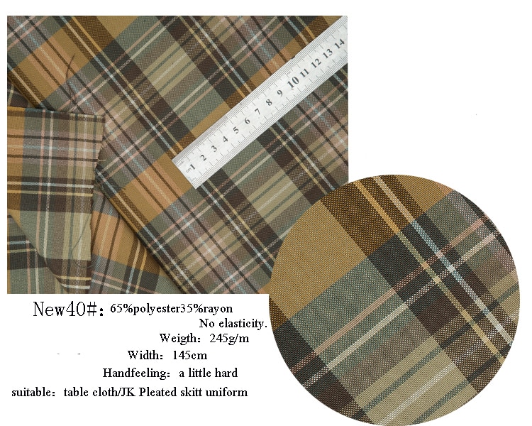 145 cmx 50cm polyester bomuld twill check klud garn farvet skotsk plaid stof til tøj tøjposer jk plisseret nederdel ensartet