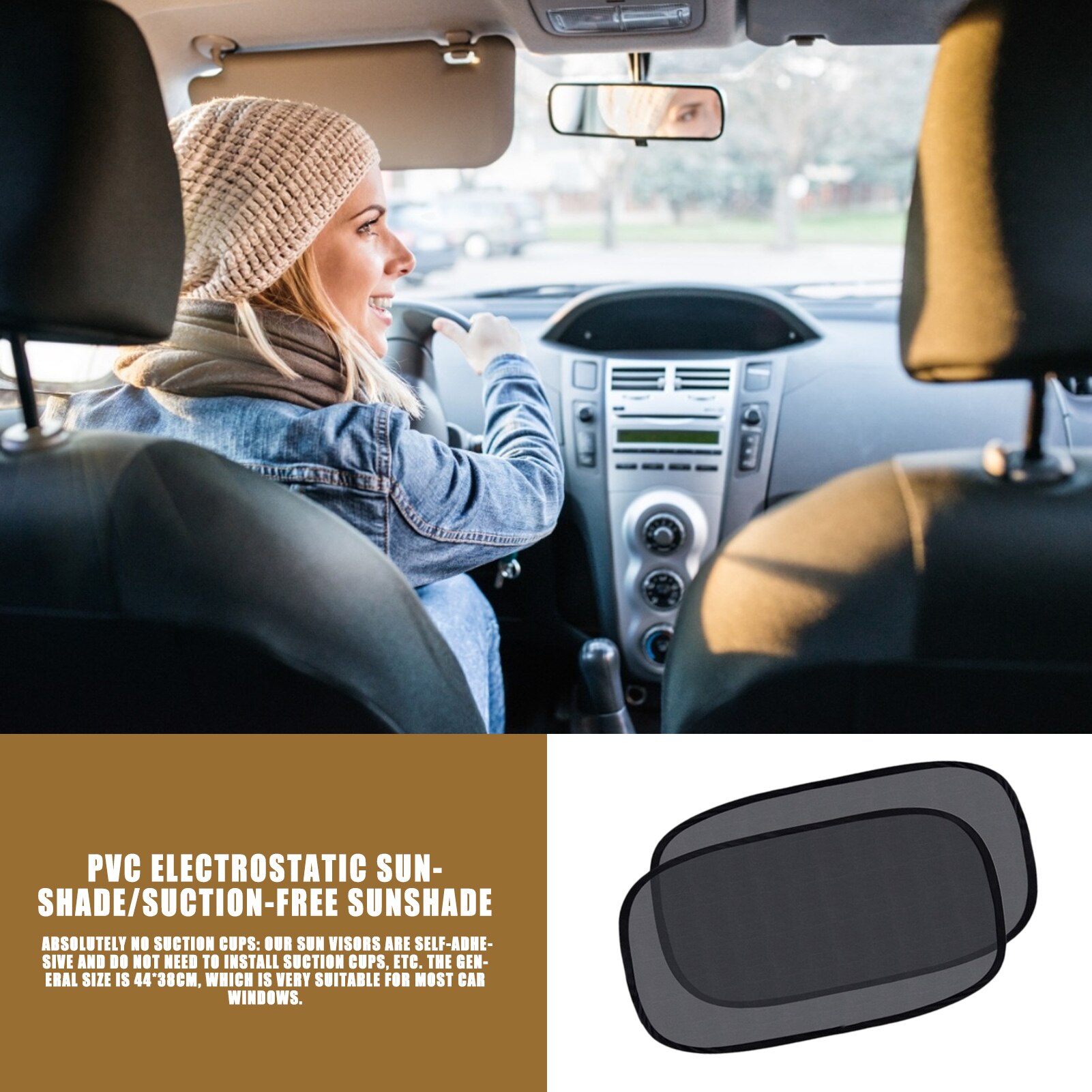 2pcs Car Window Sunshade Protection Sticker Sunscreen Film Stickers Cover Car Sunroof Window Film 50 X 30 Cm