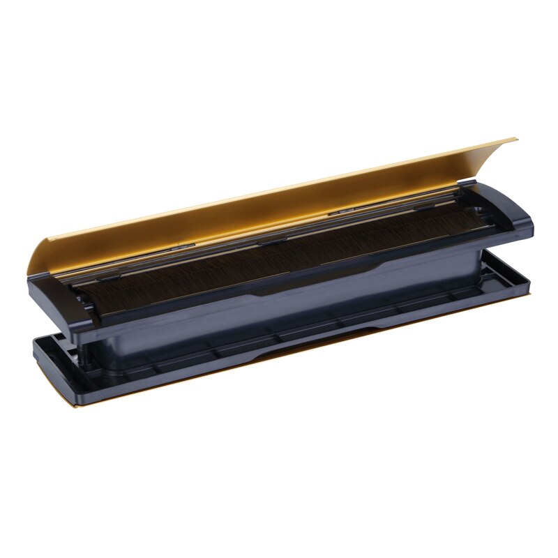 Villa brievenbus van aluminiumlegering, dubbel glas en houten deur brievenbus goudkleurig