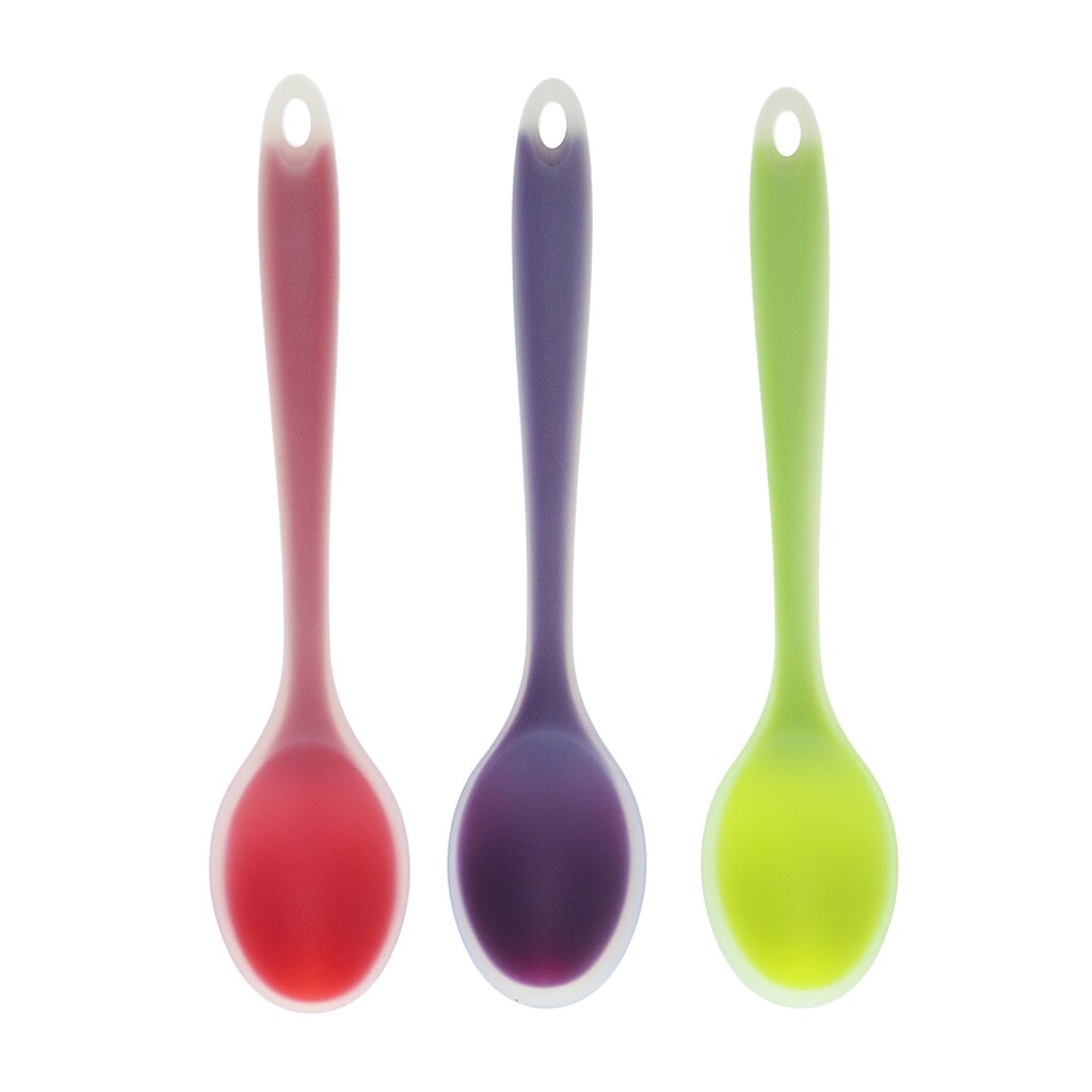 3 stücke halb-transparent Silikon Löffel Suppe Löffel Kaffee Milch Teelöffel