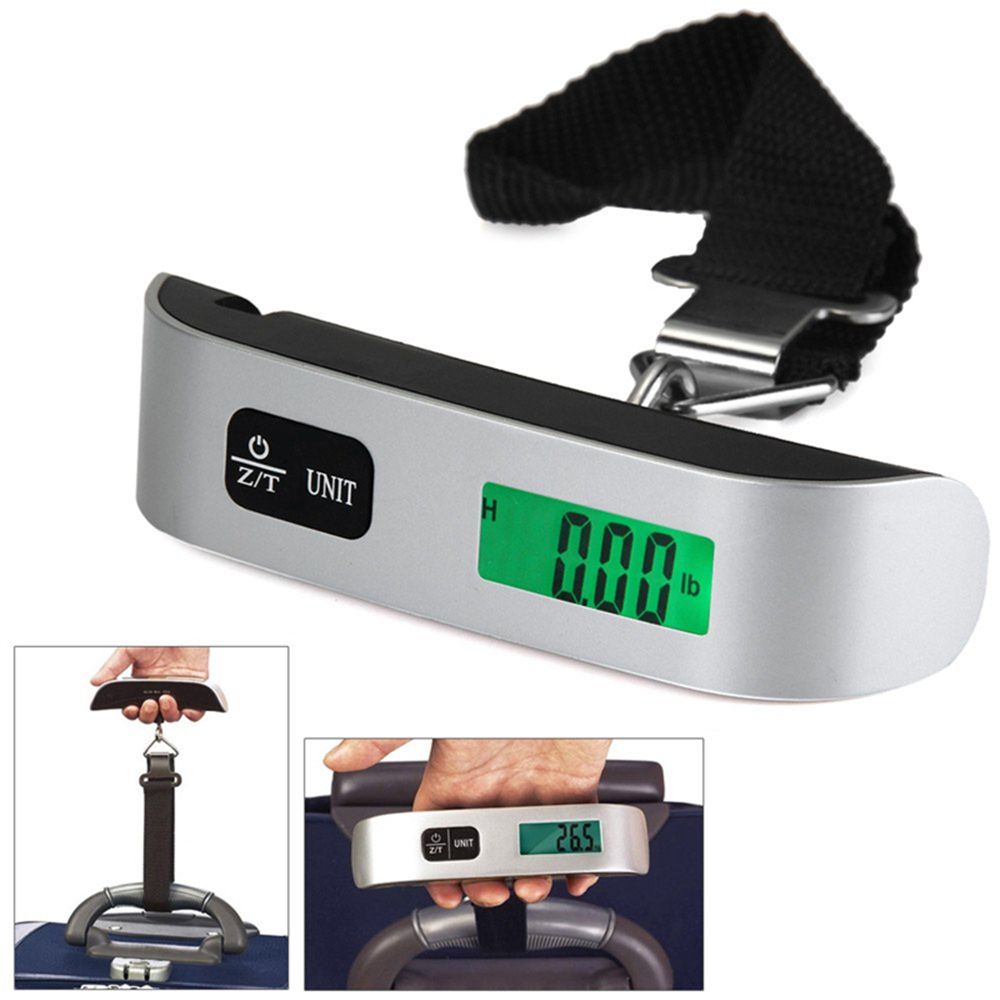 Luggage Scale Electronic Digital Scale Portable Suitcase Travel Bag Hanging Scales Balance Weight Thermometer LCD Display