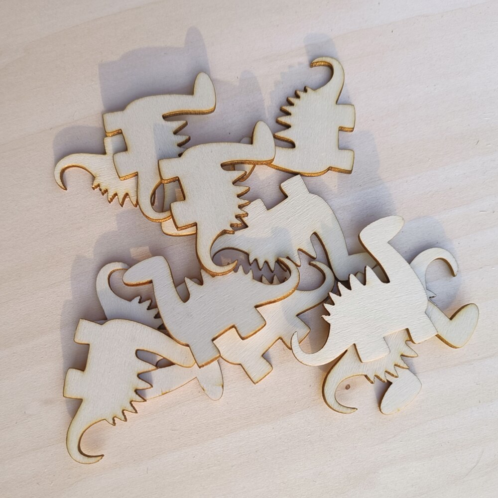 20pcs Cute Dinosaur Shape wood Craft Blank Wooden Embellishment dino wood chips